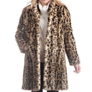 Donna Salyers Fabulous Furs Faux Leopard Midi Coat